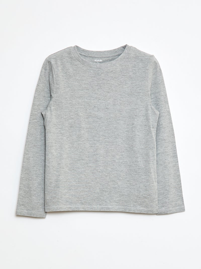 Basic T-shirt met lange mouw Grijs - Kiabi