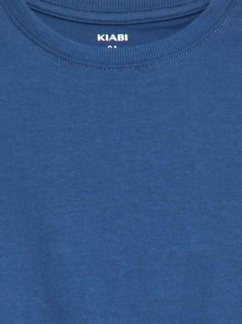 Basic T-shirt met lange mouwen Blauw - Kiabi