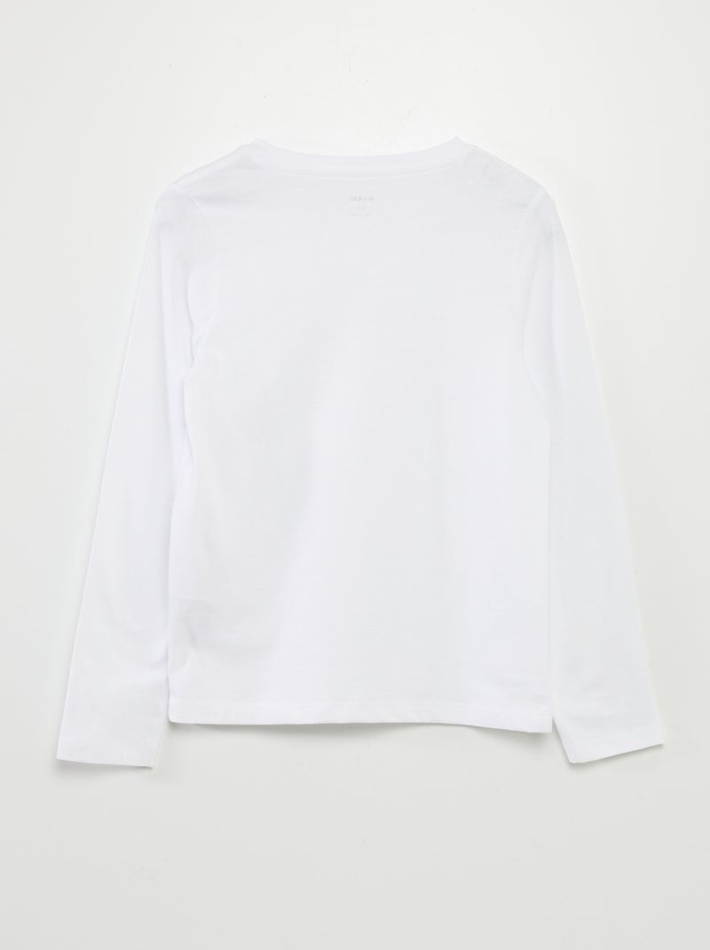Basic T-shirt met lange mouwen wit - Kiabi