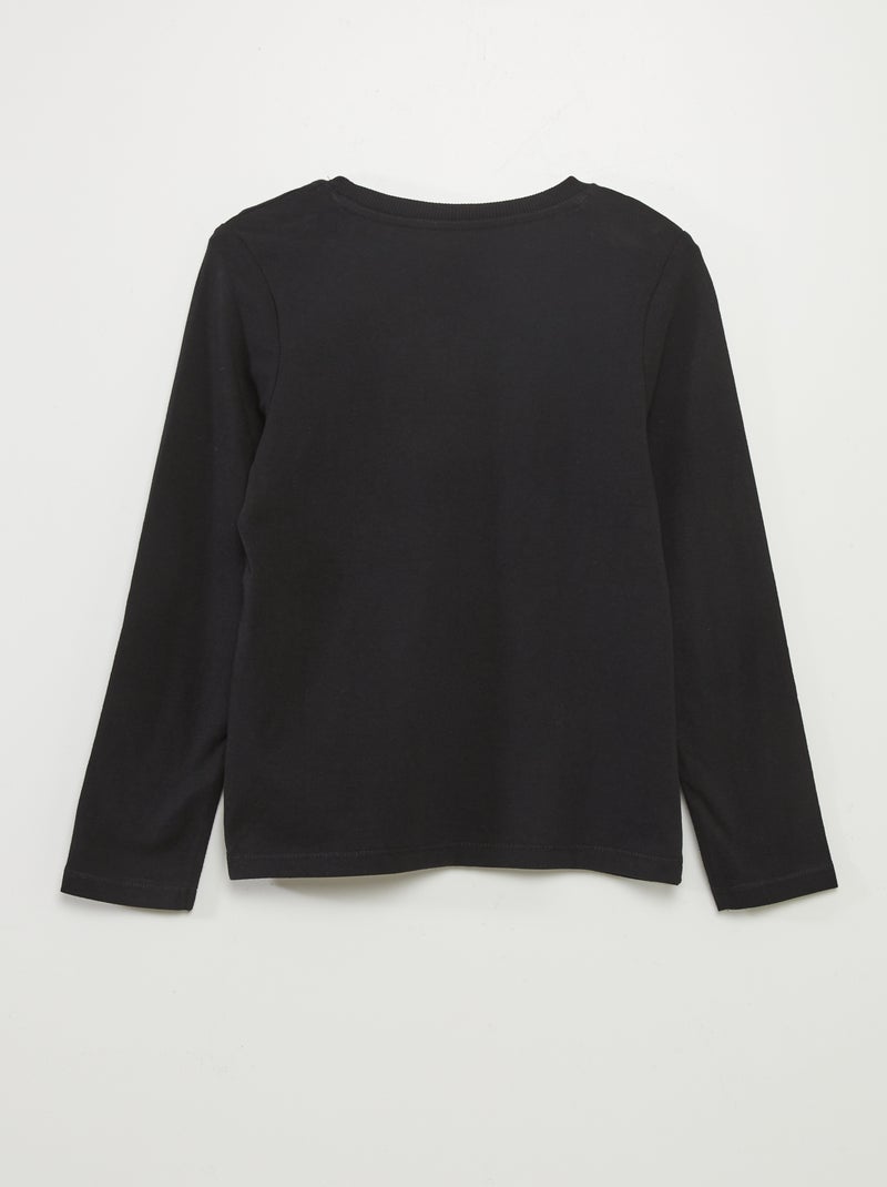 Basic T-shirt met lange mouwen zwart - Kiabi