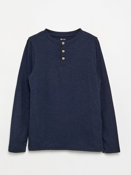 Basic T-shirt met Tunische kraag - Kiabi