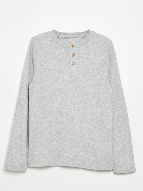 Basic T-shirt met Tunische kraag - Kiabi