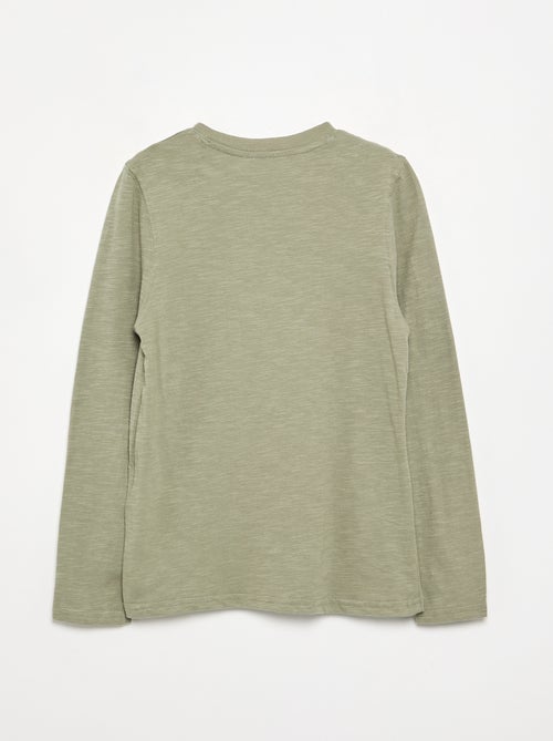Basic T-shirt met Tunische kraag - Kiabi Basic T-shirt met Tunische kraag - Kiabi