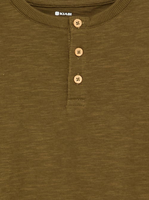Basic T-shirt met Tunische kraag - Kiabi