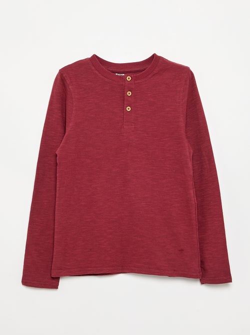 Basic T-shirt met Tunische kraag - Kiabi