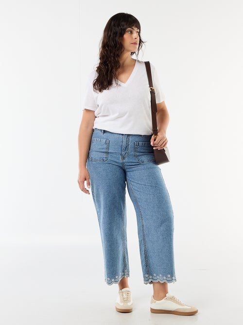 Basic T-shirt met V-hals en korte mouwen - Kiabi