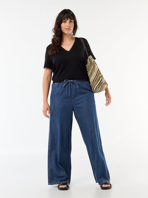 Basic T-shirt met V-hals en korte mouwen - Kiabi