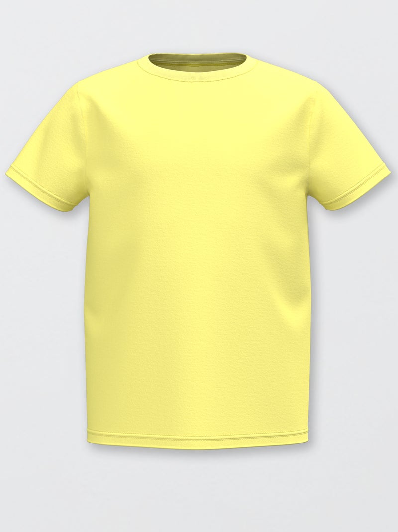 Basic T-shirt van effen jersey GEEL - Kiabi