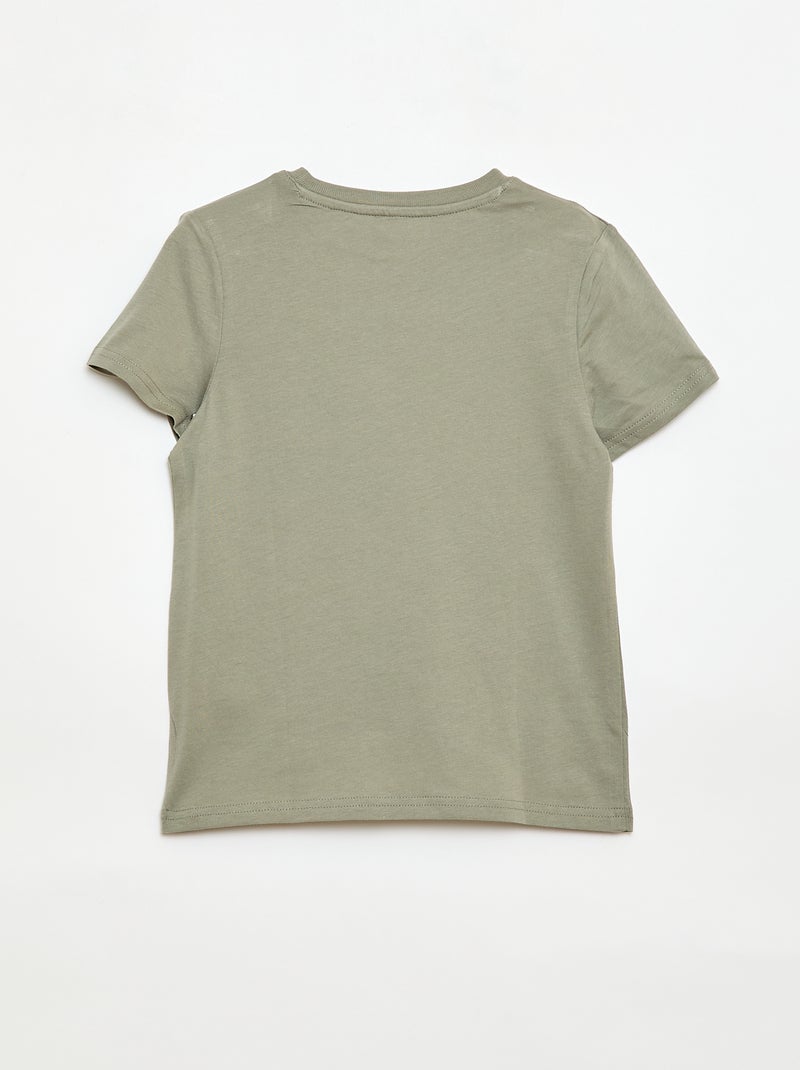 Basic T-shirt van effen jersey Groen - Kiabi