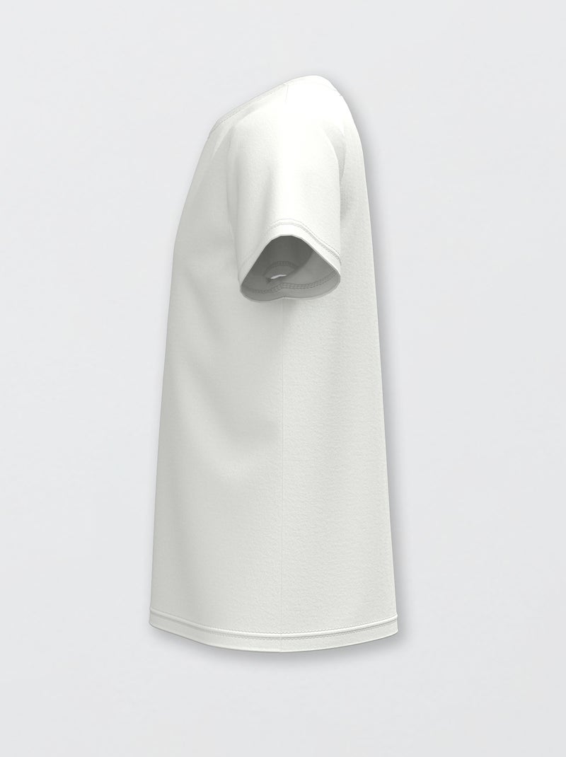 Basic T-shirt van effen jersey wit - Kiabi