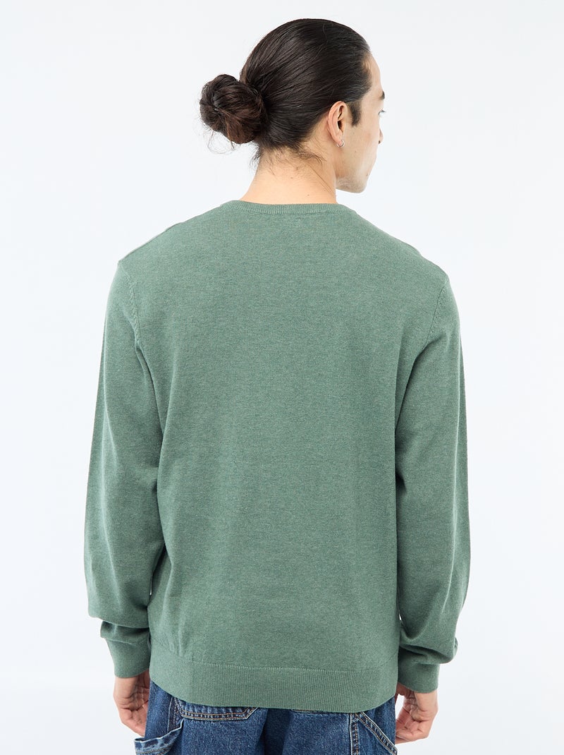 Basic trui van effen tricot Groen - Kiabi