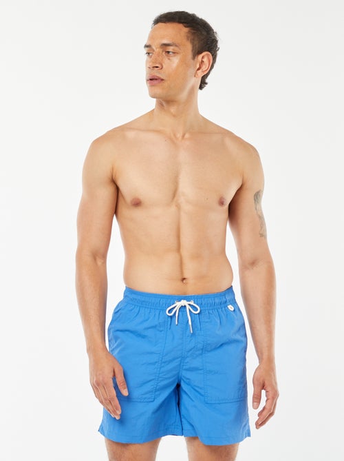 Basic zwemshort met gestreepte voering - Kiabi
