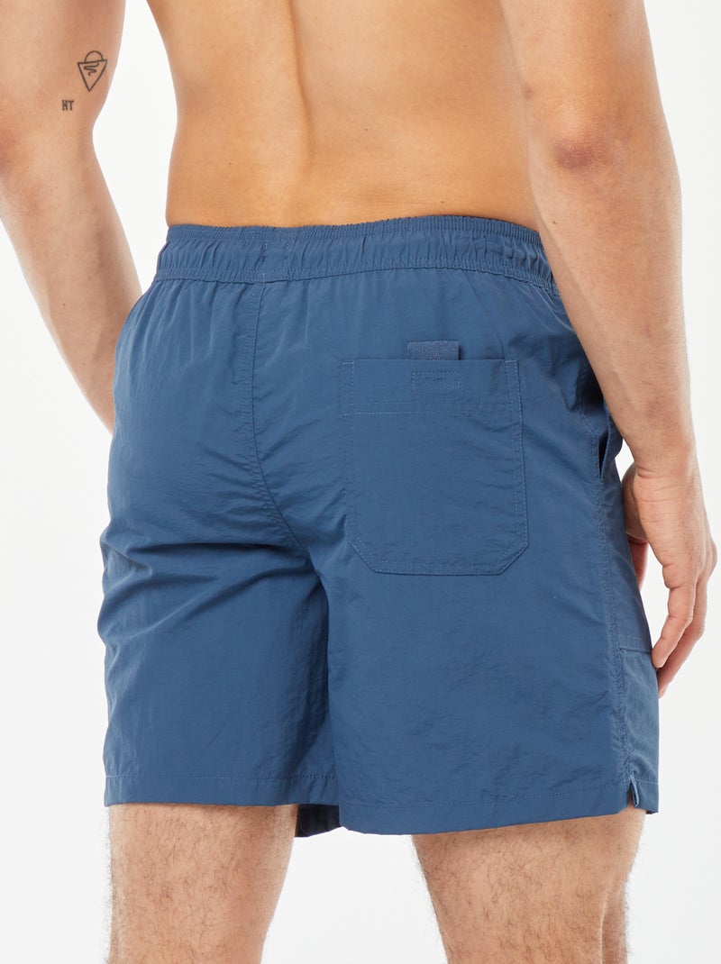 Basic zwemshort met gestreepte voering BLAUW - Kiabi