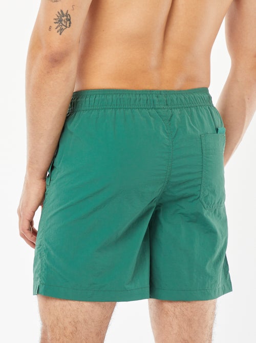 Basic zwemshort met gestreepte voering - Kiabi