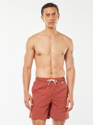 Basic zwemshort met gestreepte voering