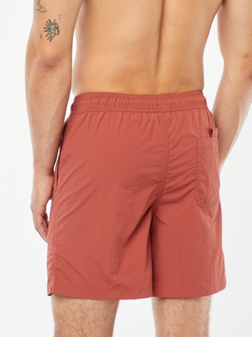 Basic zwemshort met gestreepte voering - Kiabi