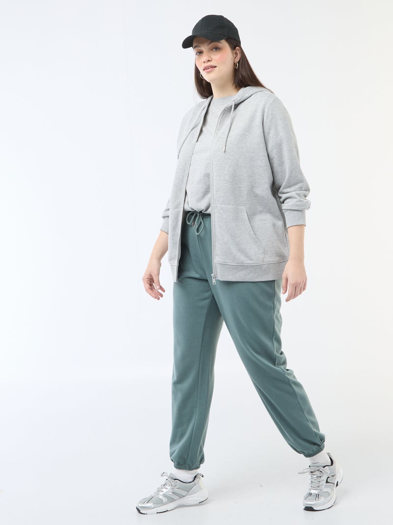 Basissweater van molton Grijs - Kiabi