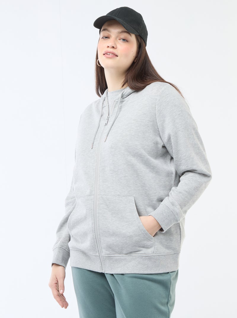 Basissweater van molton Grijs - Kiabi