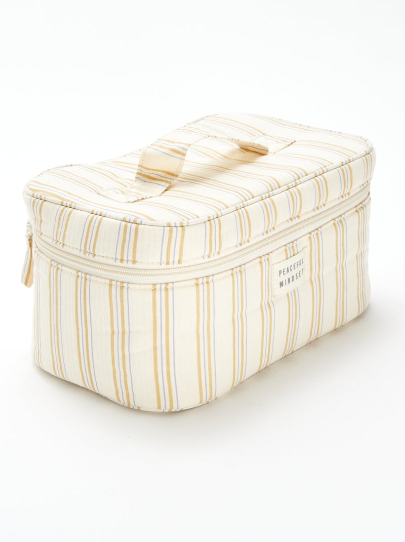 Beautycase met strepen GEEL - Kiabi