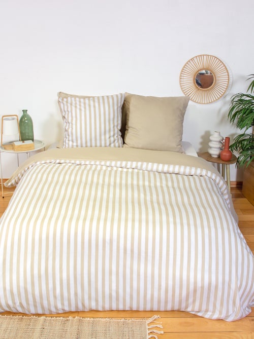 Beddengoedset 2-persoons (240 x 220 cm of 260 x 240 cm) - 1 dekbedovertrek + 2 kussenslopen - Kiabi