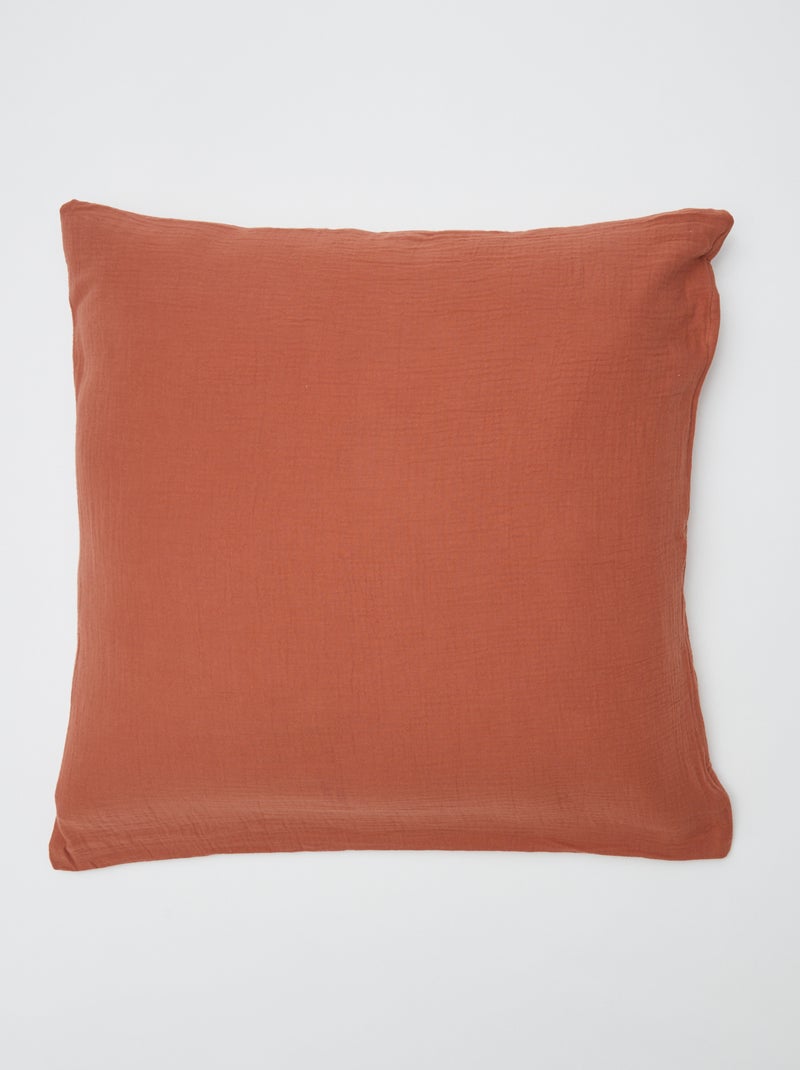 Beddengoedset 2-persoons (260 x 240 cm) van katoenen gaas - Kiabi Home BRUIN - Kiabi