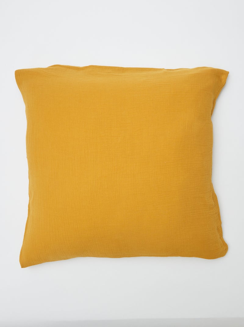 Beddengoedset 2-persoons (260 x 240 cm) van katoenen gaas - Kiabi Home GEEL - Kiabi