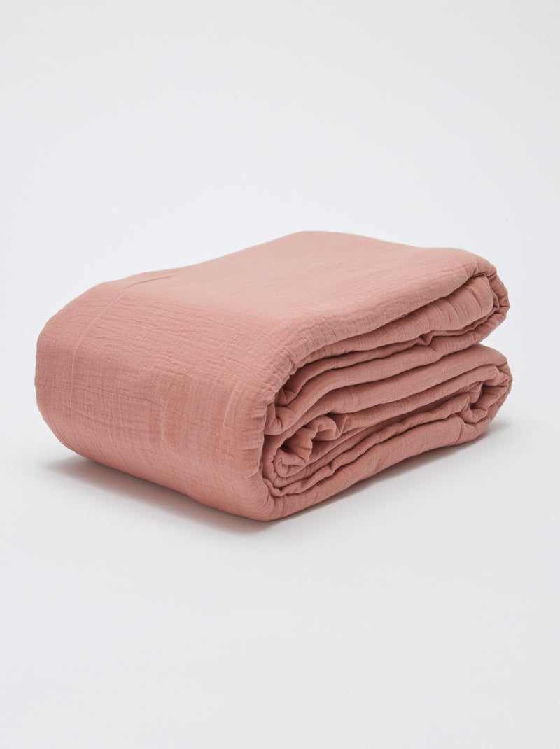 Beddengoedset 2-persoons (260 x 240 cm) van katoenen gaas - Kiabi Home ROSE - Kiabi