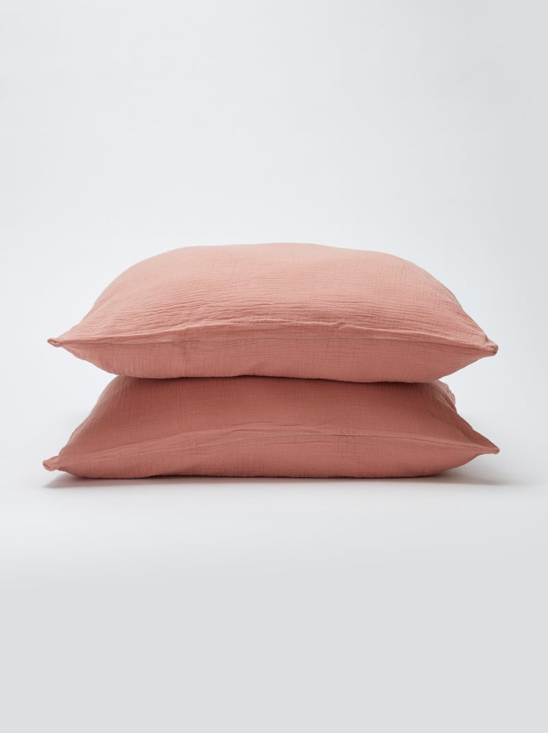 Beddengoedset 2-persoons (260 x 240 cm) van katoenen gaas - Kiabi Home ROSE - Kiabi