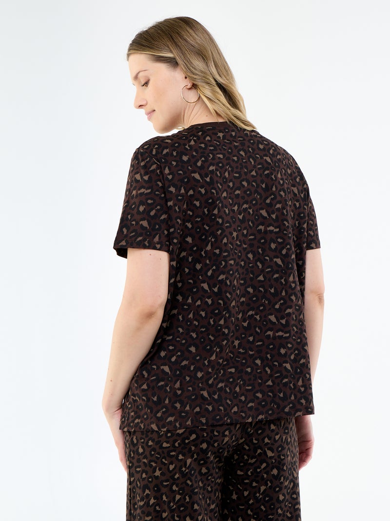 Bedrukt borstvoedingst-shirt Bruin - Kiabi