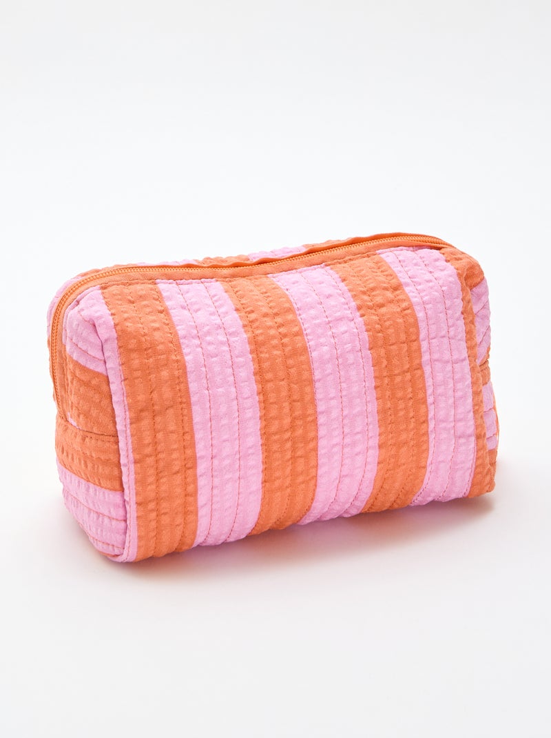 Bedrukt etui met rits Oranje - Kiabi