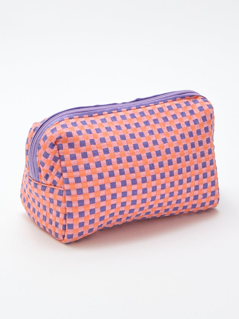Bedrukt etui met rits Paars - Kiabi