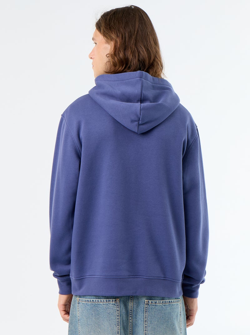 Bedrukt molton sweatshirt met capuchon Blauw - Kiabi