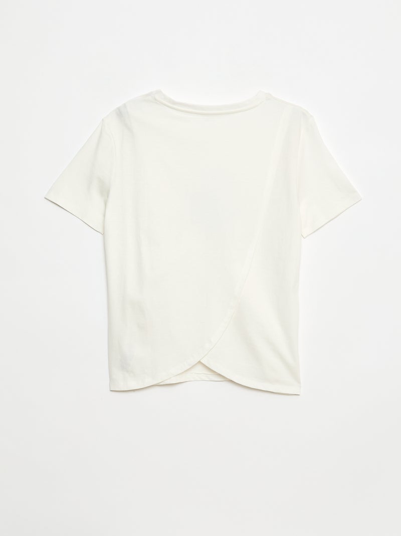 Bedrukt T-shirt - gemakkelijk aan te trekken collectie Wit - Kiabi