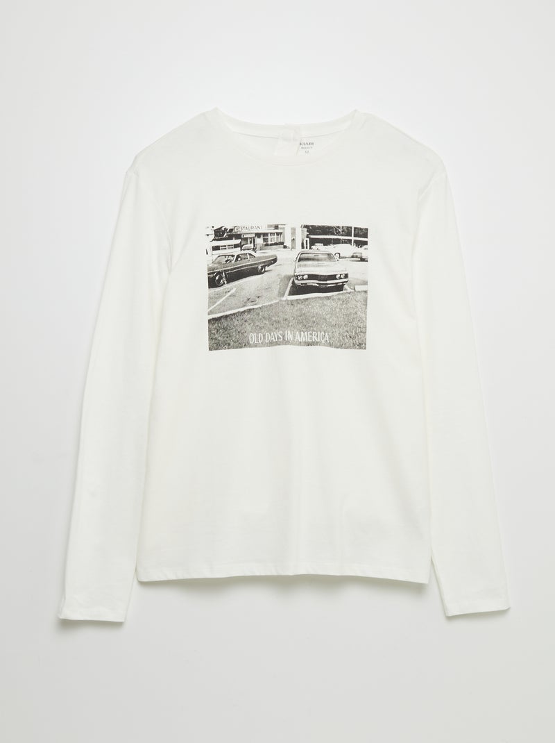 Bedrukt T-shirt - makkelijk aan te trekken collectie WIT - Kiabi