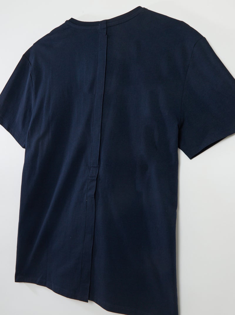 Bedrukt T-shirt met korte mouwen - gemakkelijk aan te trekken collectie Blauw - Kiabi