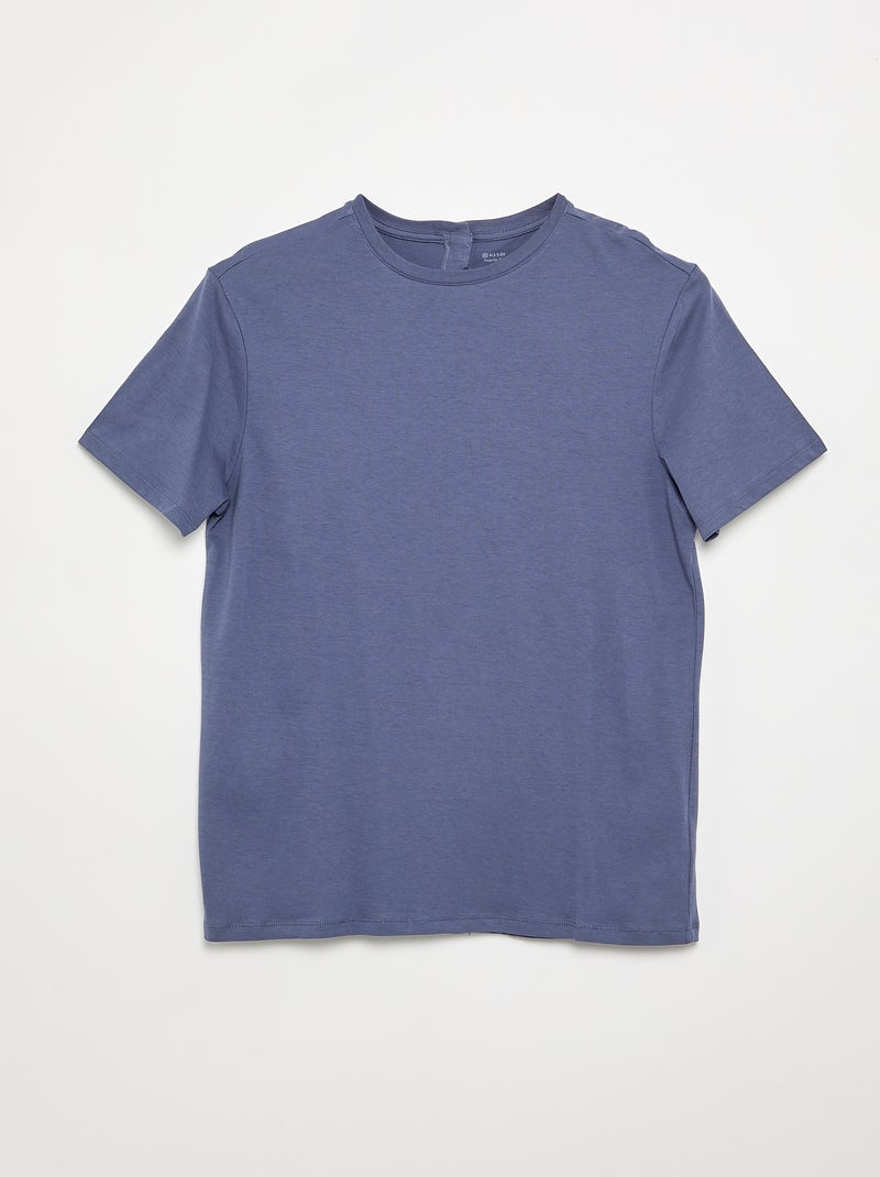 Bedrukt T-shirt met korte mouwen - gemakkelijk aan te trekken collectie Blauw - Kiabi