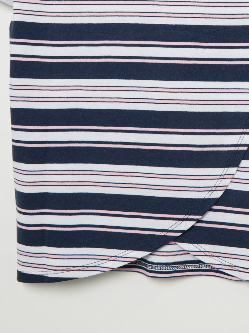 Bedrukt T-shirt met korte mouwen - Makkelijk aan te trekken Blauw - Kiabi