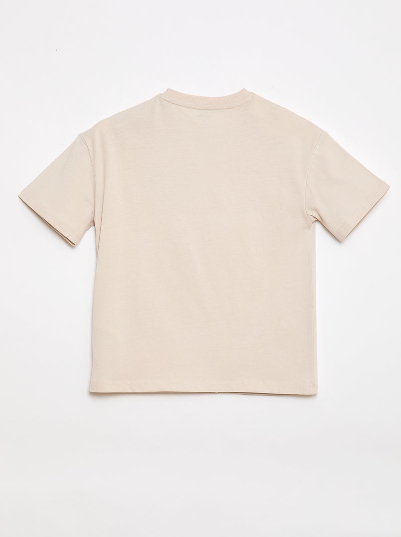 Bedrukt T-shirt met korte mouwen - Makkelijk aan te trekken collectie Biege - Kiabi