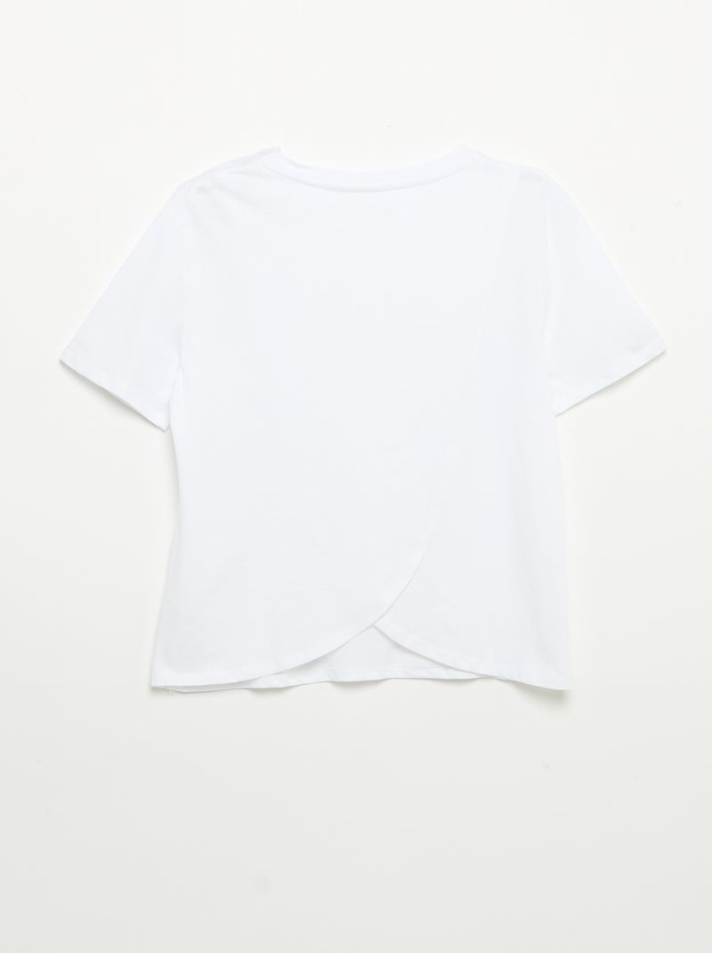 Bedrukt T-shirt met korte mouwen - Makkelijk aan te trekken Wit - Kiabi
