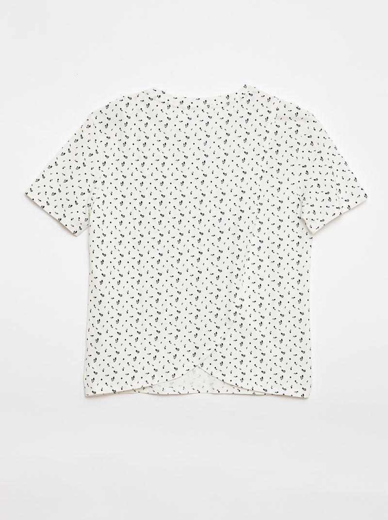 Bedrukt T-shirt met korte mouwen - Makkelijk aan te trekken Wit - Kiabi