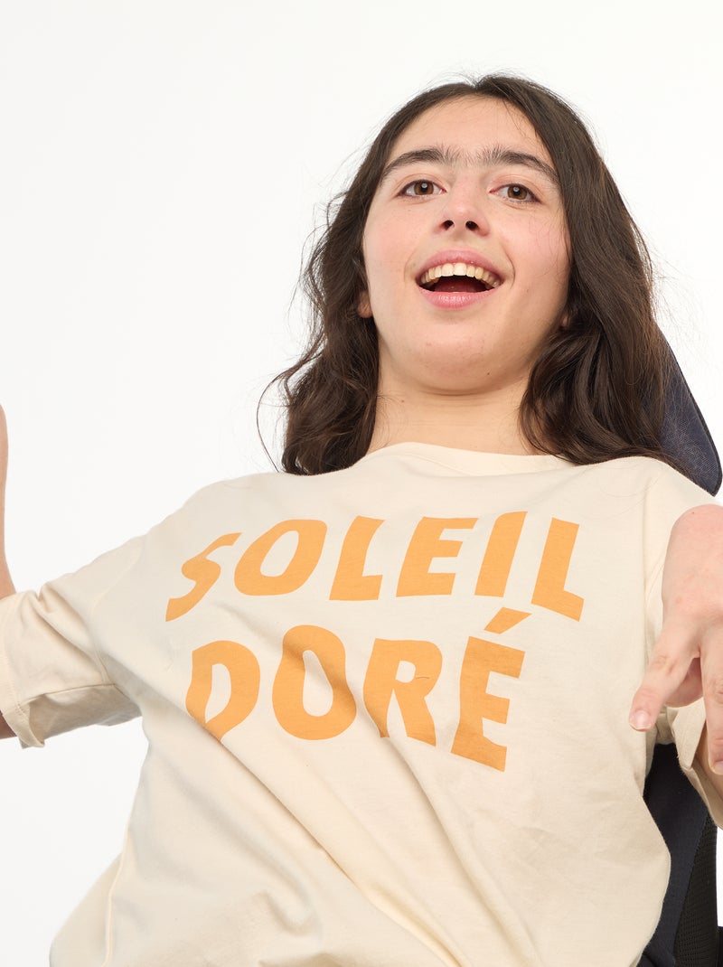 Bedrukt T-shirt met korte mouwen - Makkelijk aan te trekken Wit - Kiabi