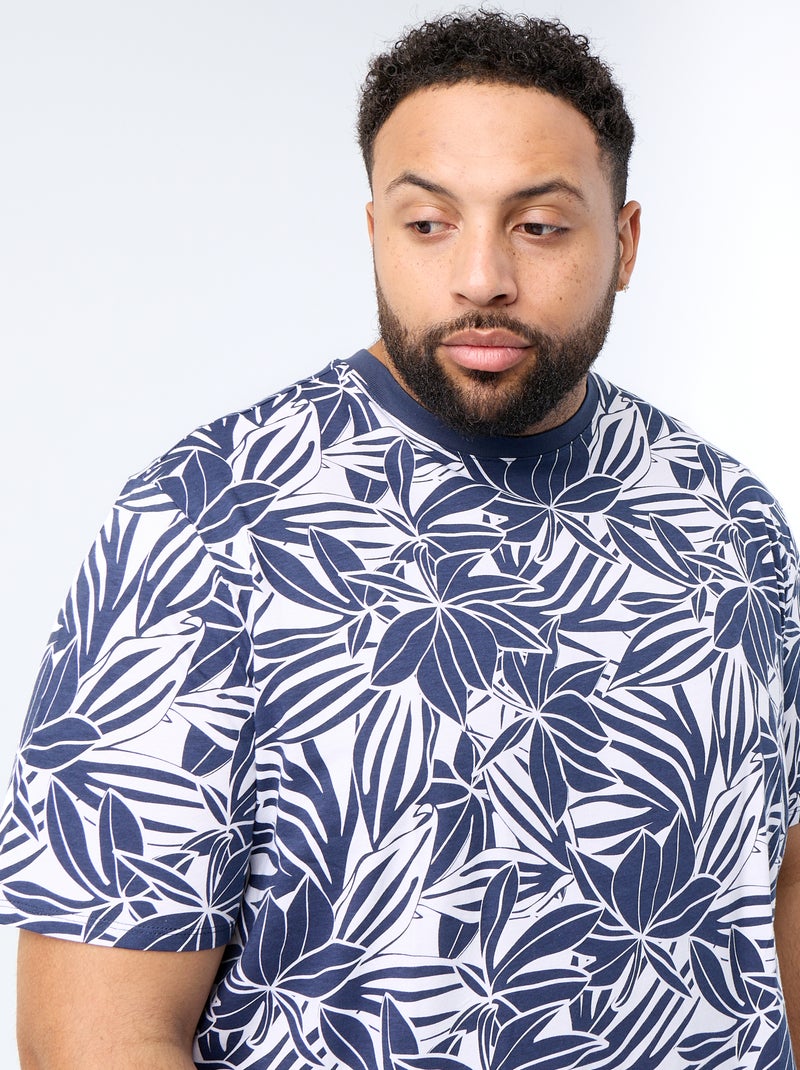 Bedrukt T-shirt met korte mouwen Blauw - Kiabi