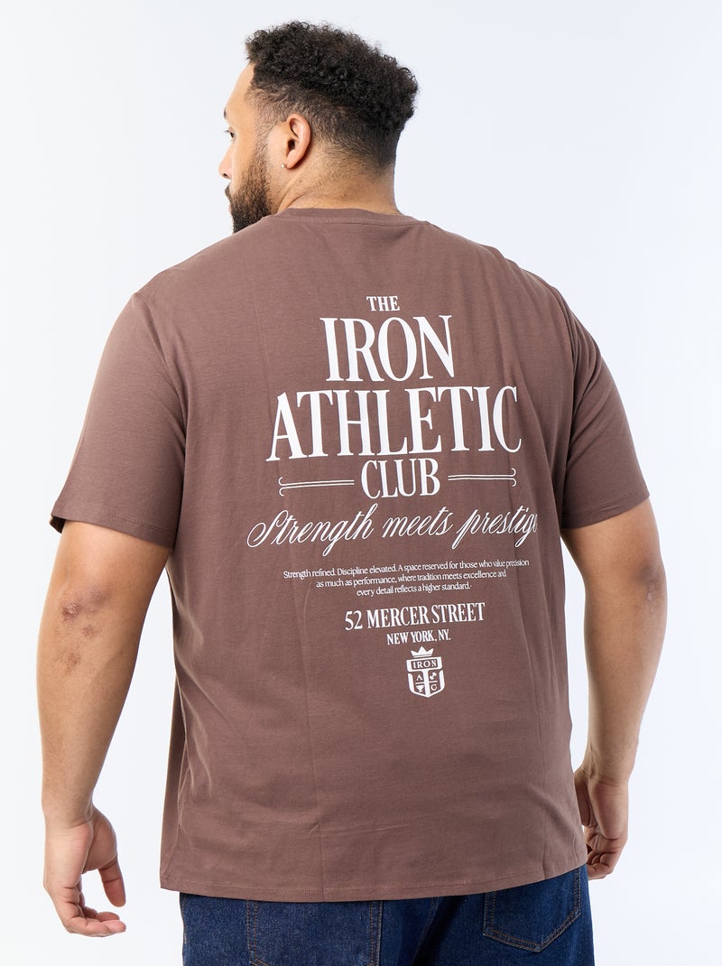 Bedrukt T-shirt met korte mouwen Bruin - Kiabi