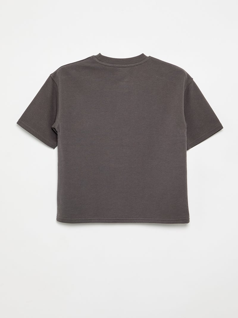Bedrukt T-shirt met korte mouwen Grijs - Kiabi
