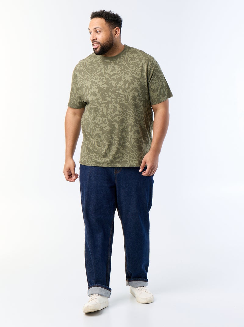 Bedrukt T-shirt met korte mouwen Kaki - Kiabi