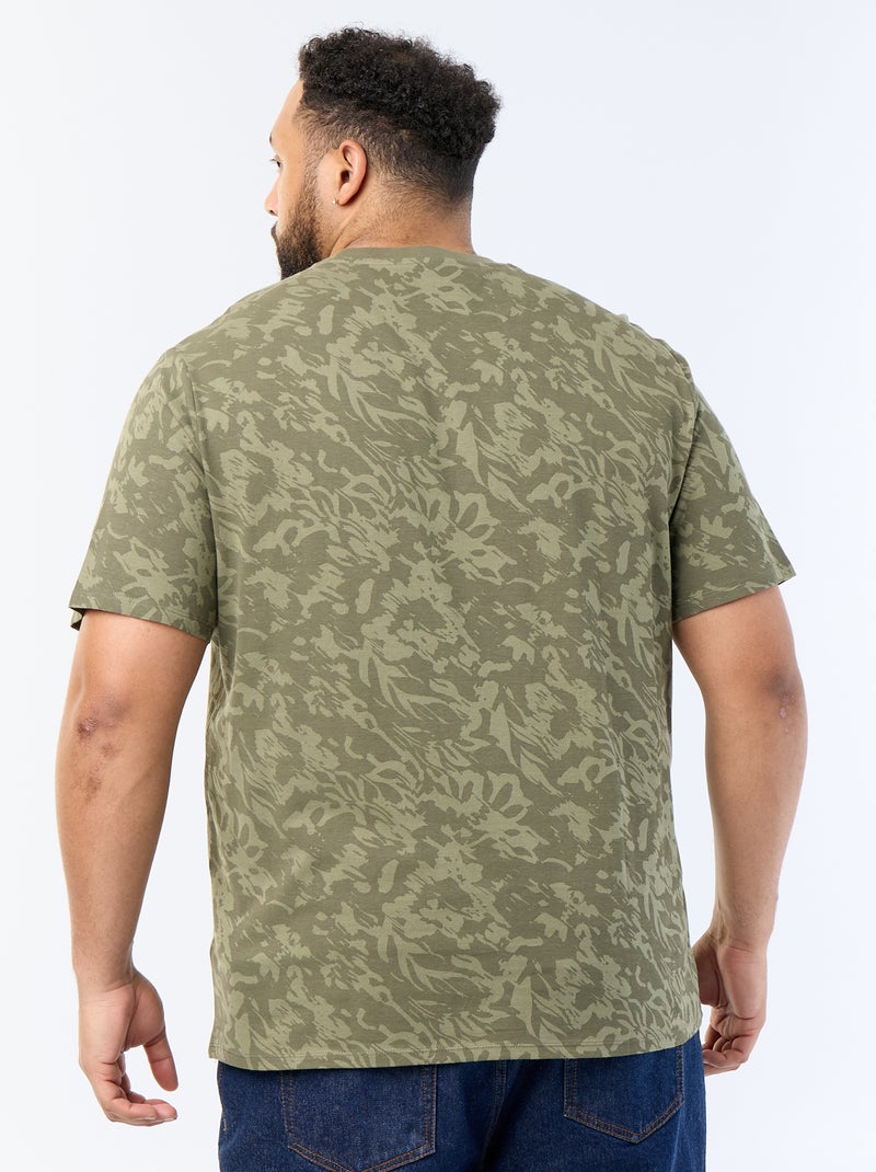 Bedrukt T-shirt met korte mouwen Kaki - Kiabi