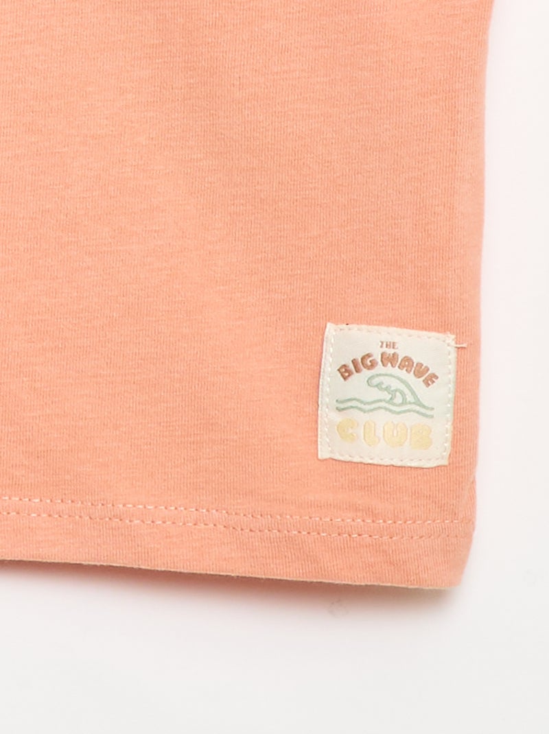Bedrukt T-shirt met korte mouwen Oranje - Kiabi