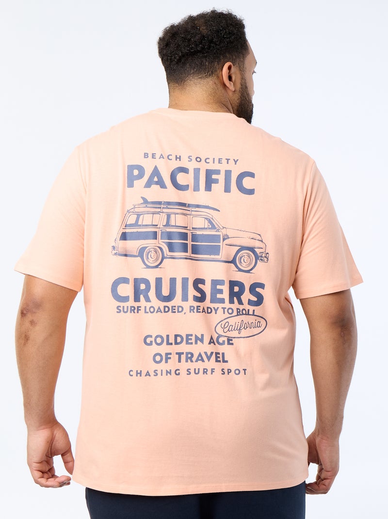 Bedrukt T-shirt met korte mouwen Oranje - Kiabi