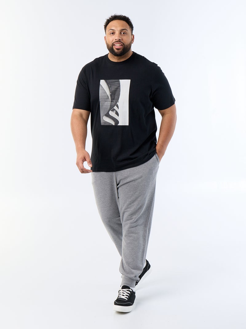 Bedrukt T-shirt met korte mouwen Zwart - Kiabi