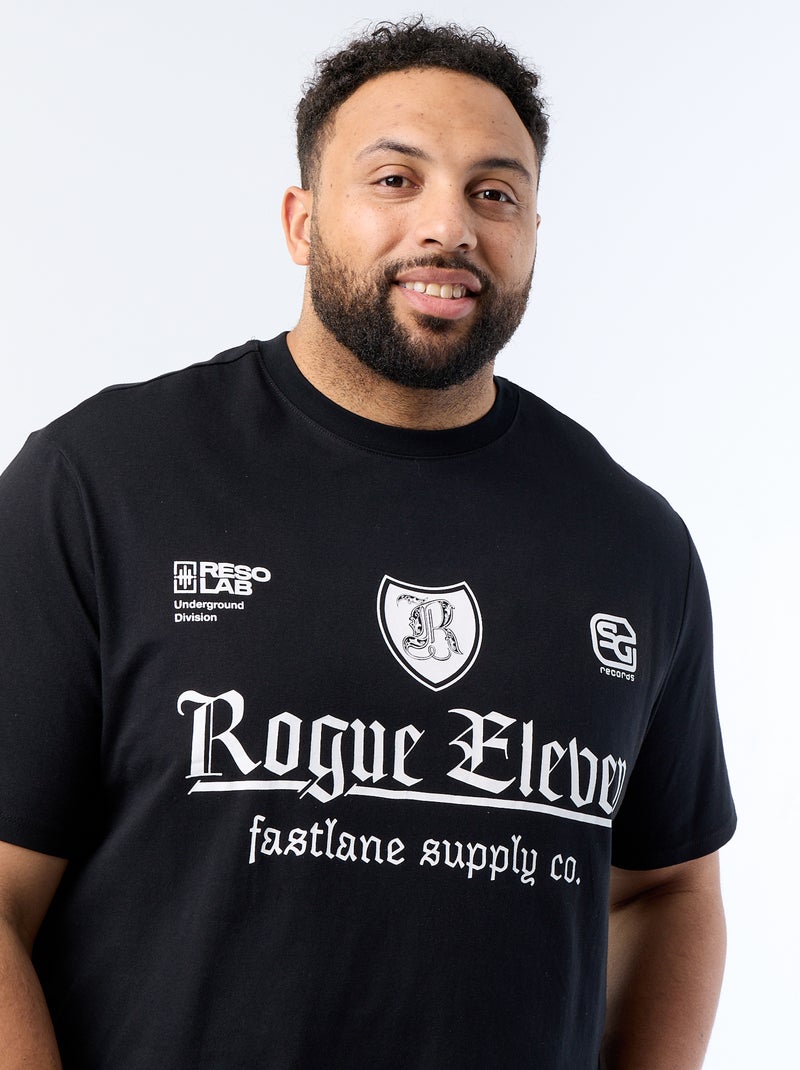 Bedrukt T-shirt met korte mouwen Zwart - Kiabi